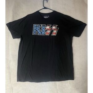 KISS American Flag Graphic Shirt Men's XL Short Sleeve